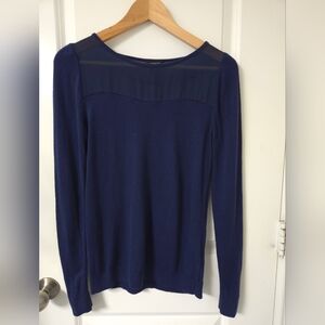 Ann Taylor Navy Long Sleeve Lightweight Sweater